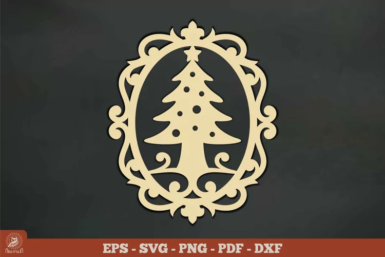 Christmas Tree Ornament Vintage SVG