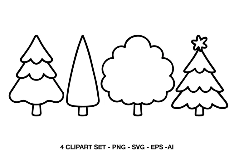 Christmas Tree Outline Clipart