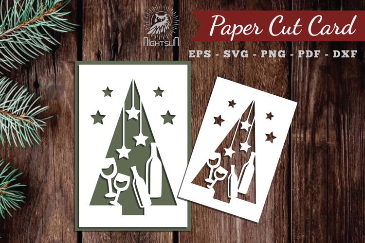 Christmas Tree Paper Cut Card SVG