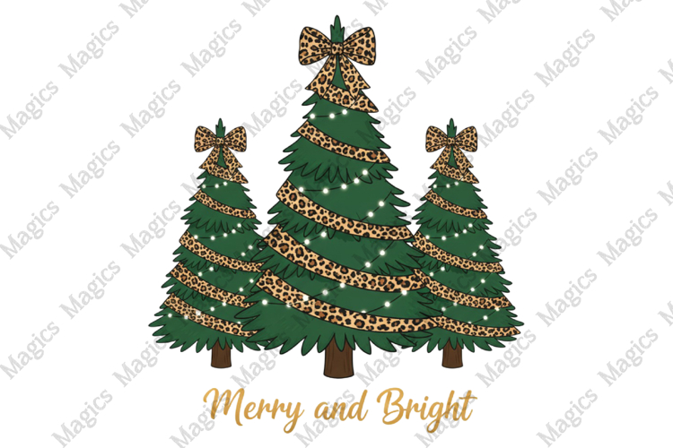 Christmas Tree PNG, Merry and Bright PNG