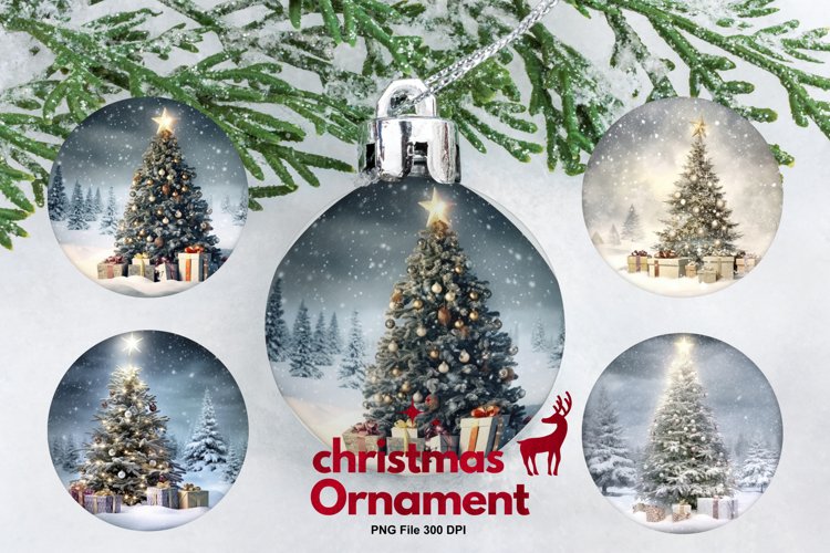 Christmas Ornament Christmas Tree Snow Decorate Sublimation