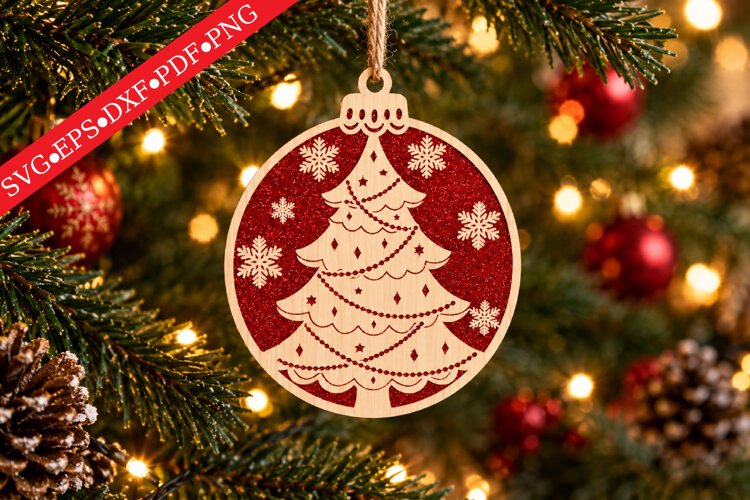 Cute Paw Print Christmas Ornament SVG example image 1