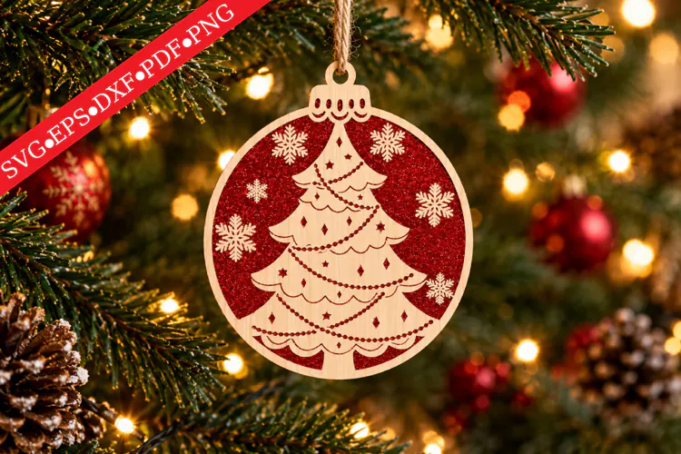Cute Paw Print Christmas Ornament SVG