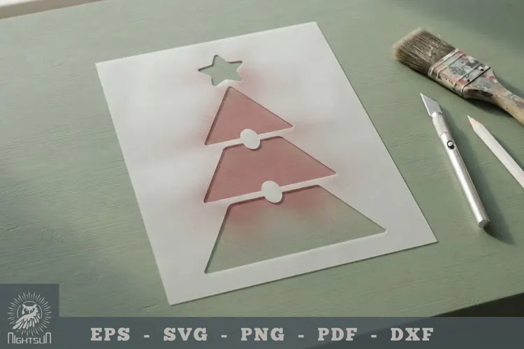 Christmas Tree Stencil Template 2