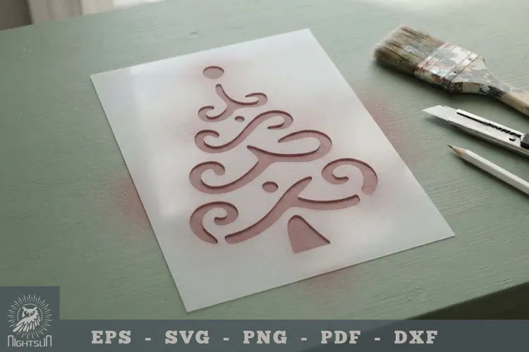Christmas Tree Stencil Template 3