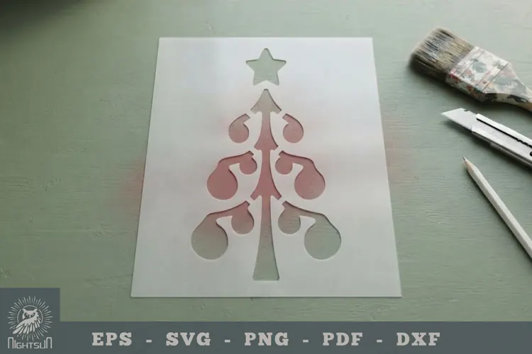 Christmas Tree Stencil Template 4