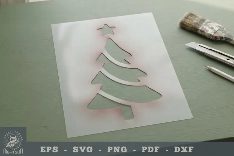 Christmas Tree Stencil Template 5