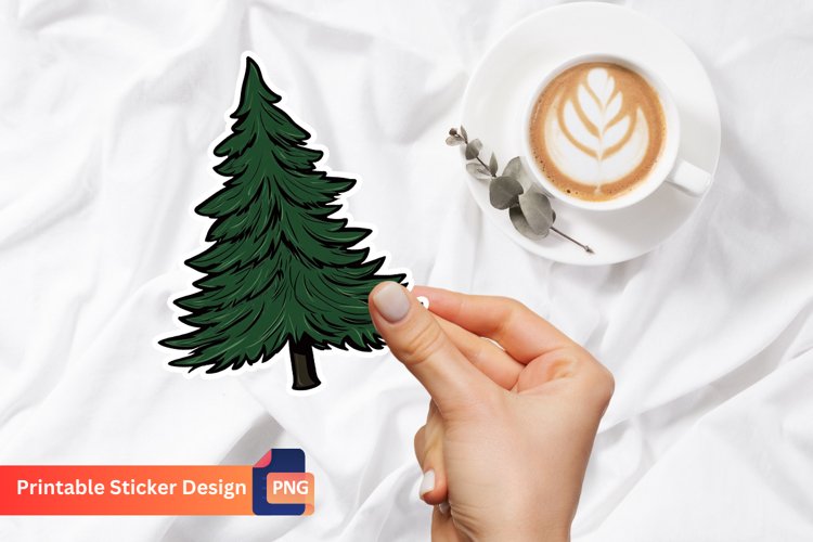 Christmas Tree Sticker, Floral Christmas Tree Sticker