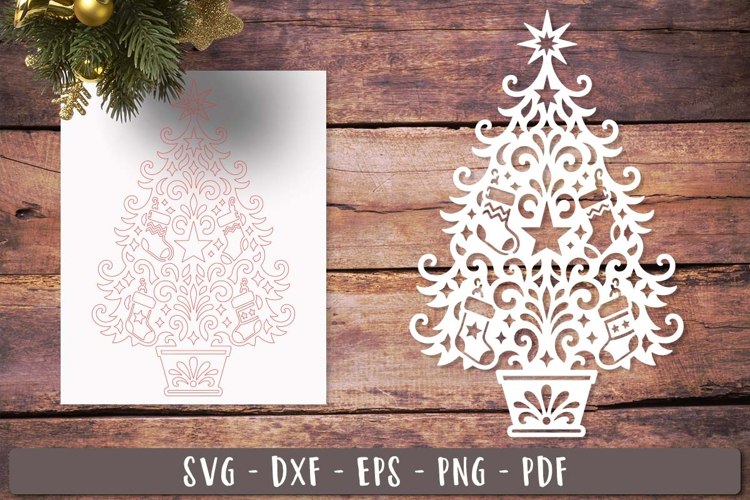 Christmas Tree Stocking SVG Laser Cut Ornament