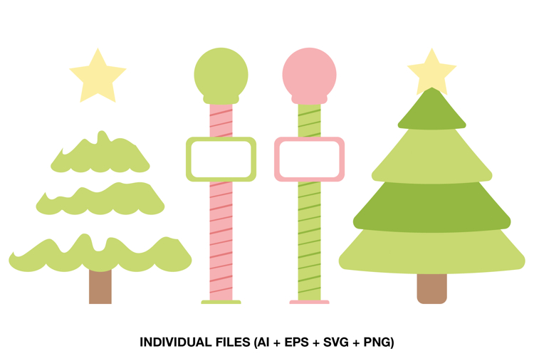 Simple Christmas Tree Svg Designs for Gift Tags and Labels
