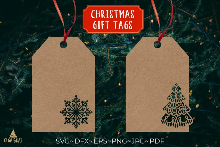 Christmas tree gift tags | Christmas gift tag svg