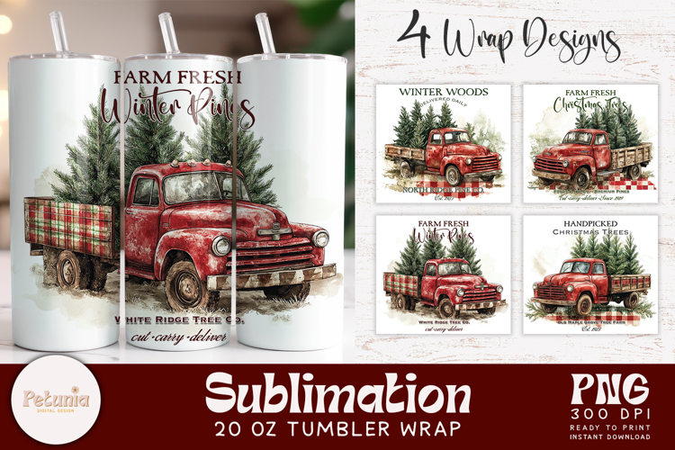 Christmas Tumbler Wrap | 20 Oz Sublimation Tumbler