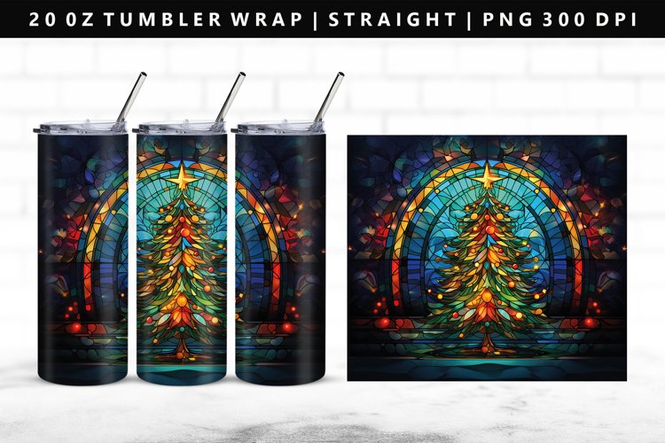 Christmas Tree 20oz Tumbler Wrap, Sublimation PNG Design