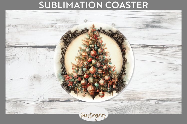Christmas Tree v1 Round Coaster Sublimation