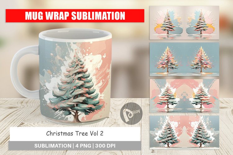 Mug Wrap Design Christmas Tree