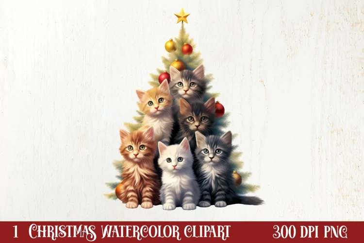 Christmas Tree With Many Dogs Clipart PNG