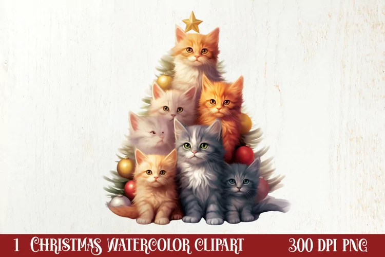 Christmas Tree With Many Dogs Clipart PNG