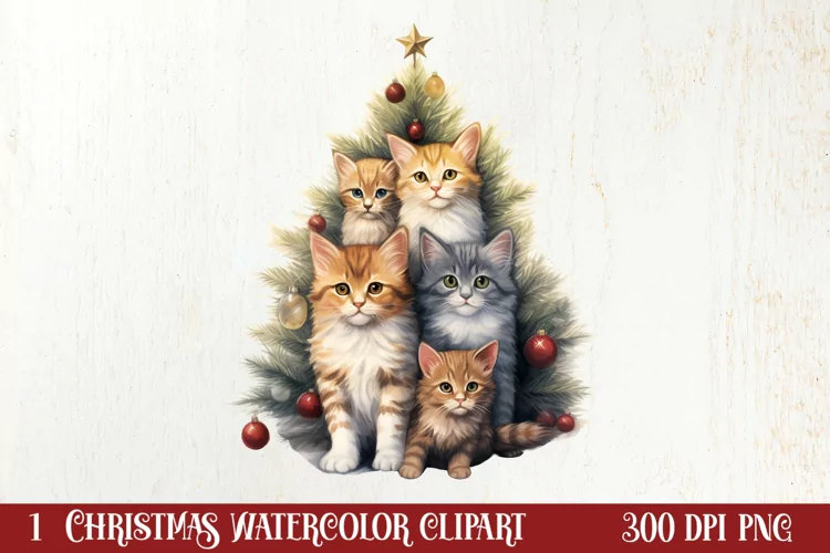 Christmas Tree With Many Dogs Clipart PNG