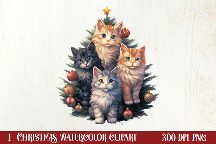 Christmas Tree With Many Dogs Clipart PNG