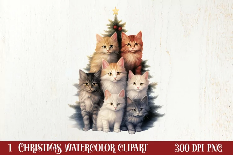 Christmas Tree With Many Dogs Clipart PNG