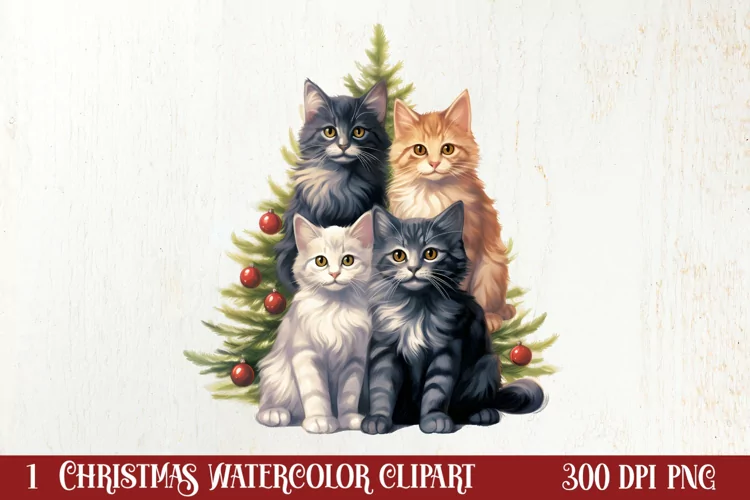 Christmas Tree With Many Dogs Clipart PNG