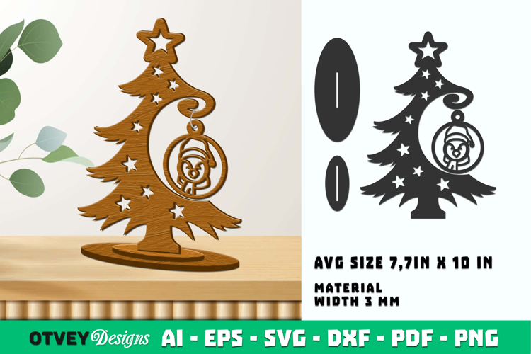 Christmas Tree With Ornament Lasercut