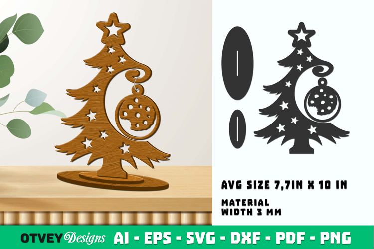 Christmas Tree With Ornament Lasercut