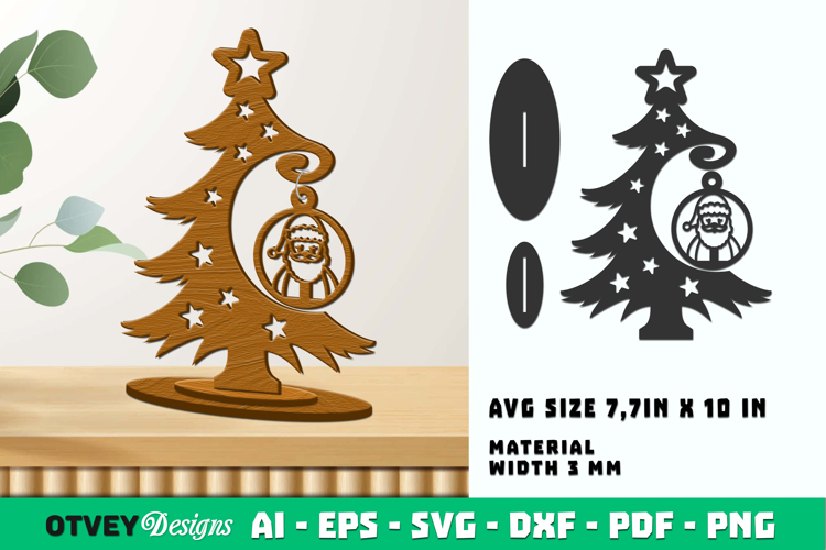 Christmas Tree With Ornament Lasercut