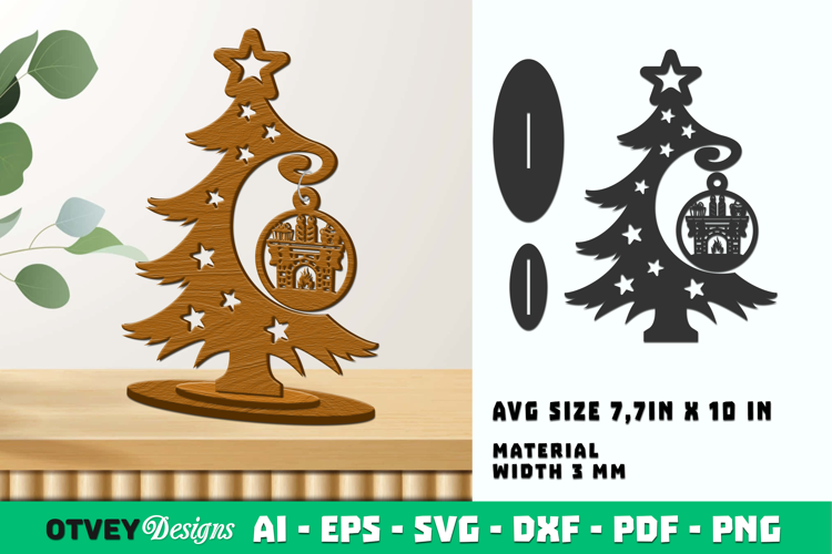 Christmas Tree With Ornament Lasercut