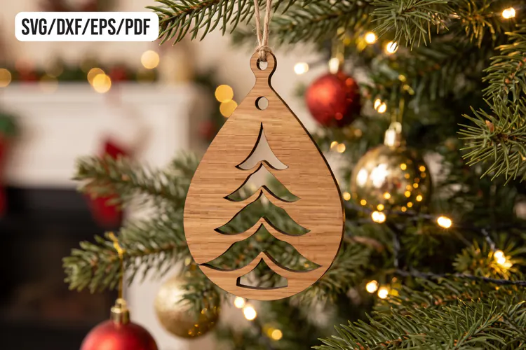 Christmas Tree Ornament Laser Cut