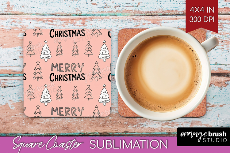 Christmas Trees Xmas Square Coaster Christmas Coaster PNG