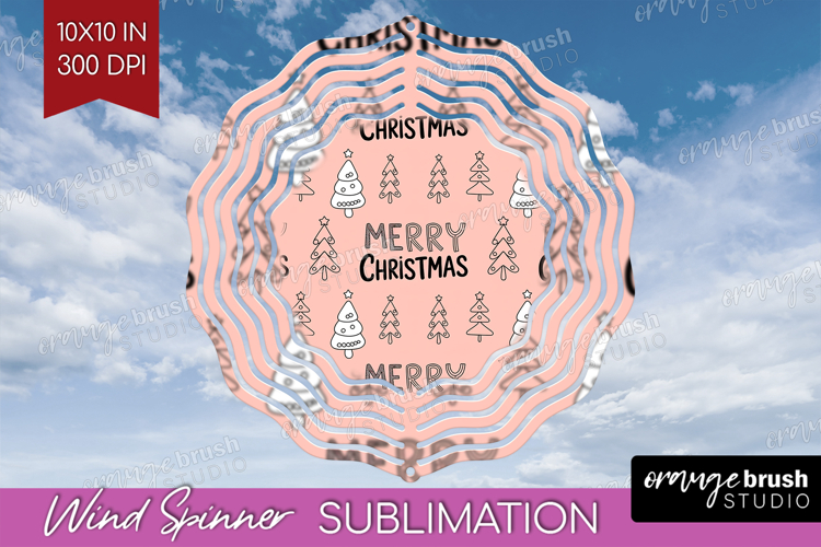 Christmas Trees Xmas Wind Spinner Sublimation PNG Christmas