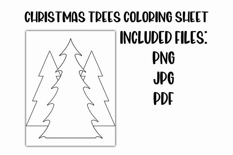 Christmas Trees Coloring Sheet for Kids