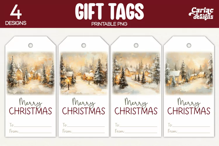 Christmas Gift Tags, Merry Christmas Printable Tags