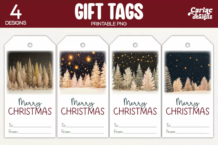 Christmas Gift Tags, Merry Christmas Printable Tags