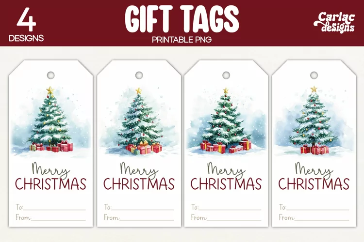 Christmas Gift Tags, Merry Christmas Printable Tags