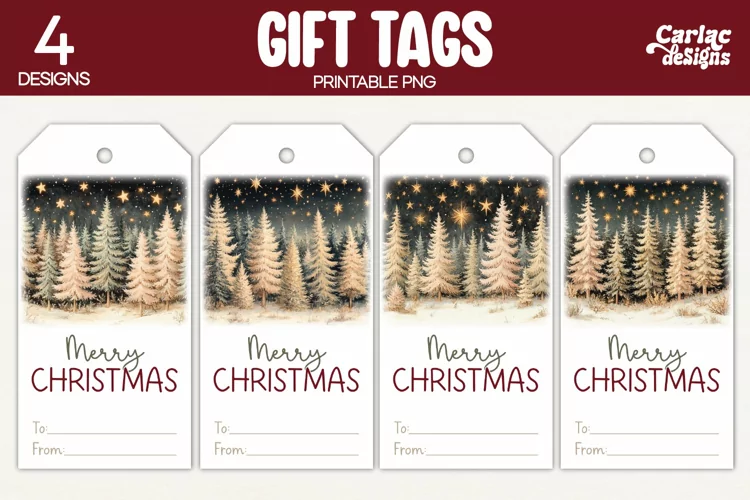 Christmas Gift Tags, Merry Christmas Printable Tags