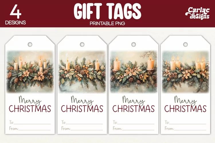 Christmas Gift Tags, Merry Christmas Printable Tags