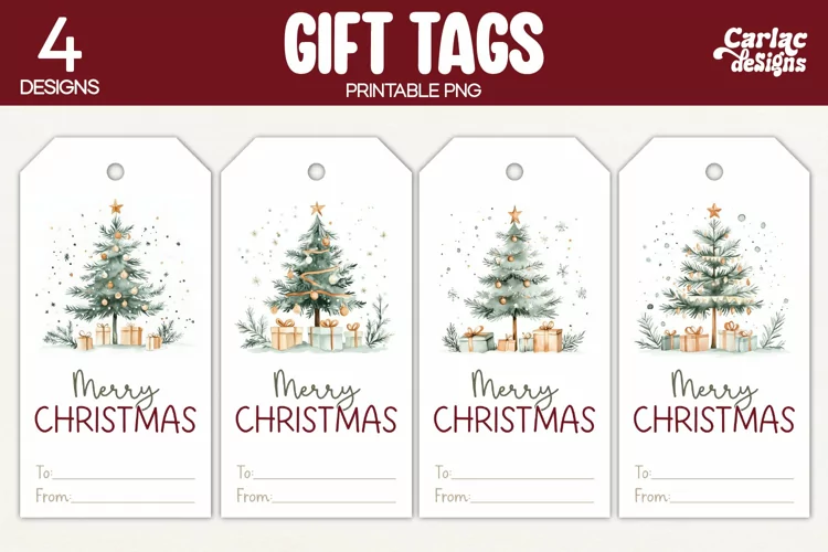 Christmas Gift Tags, Merry Christmas Printable Tags