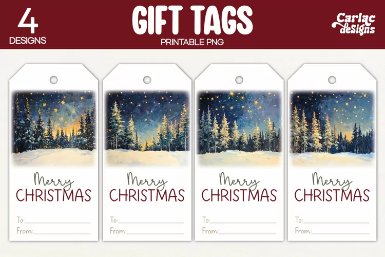 Christmas Gift Tags, Merry Christmas Printable Tags