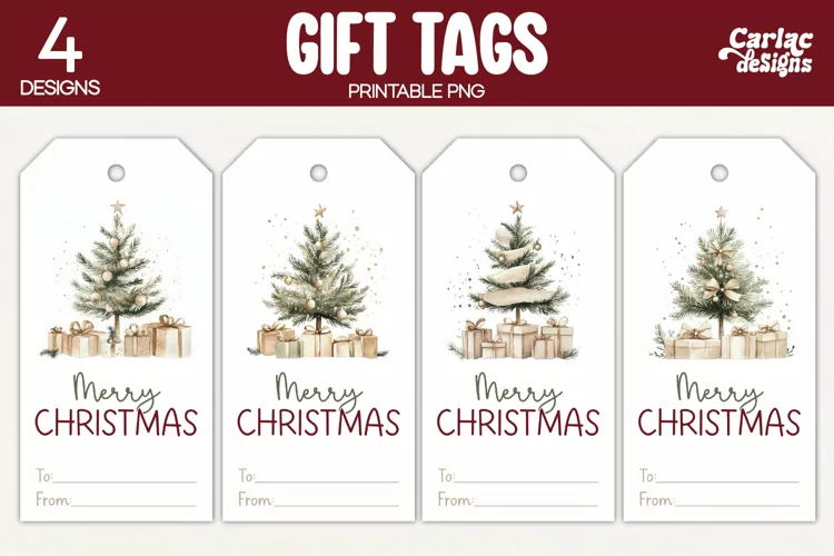 Christmas Gift Tags, Merry Christmas Printable Tags