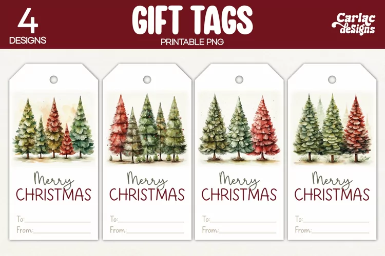 Christmas Gift Tags, Merry Christmas Printable Tags