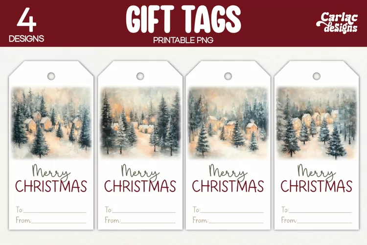 Christmas Gift Tags, Merry Christmas Printable Tags