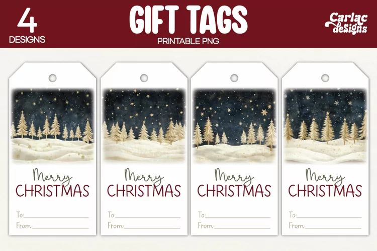 Christmas Gift Tags, Merry Christmas Printable Tags