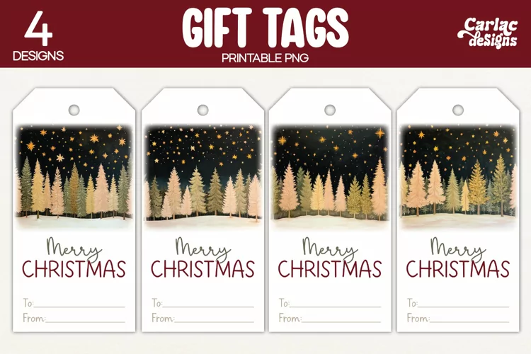 Christmas Gift Tags, Merry Christmas Printable Tags