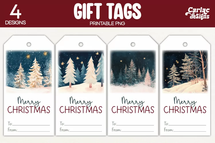 Christmas Gift Tags, Merry Christmas Printable Tags