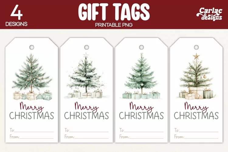 Christmas Gift Tags, Merry Christmas Printable Tags