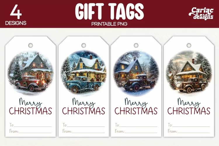 Christmas Gift Tags, Merry Christmas Printable Tags