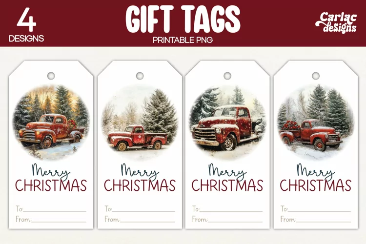 Christmas Gift Tags, Merry Christmas Printable Tags