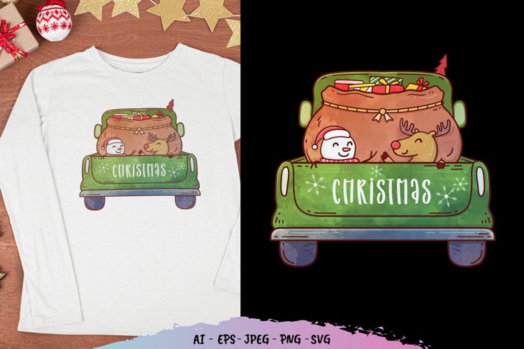 Truck Transporting Giftbox Sublimation example image 1